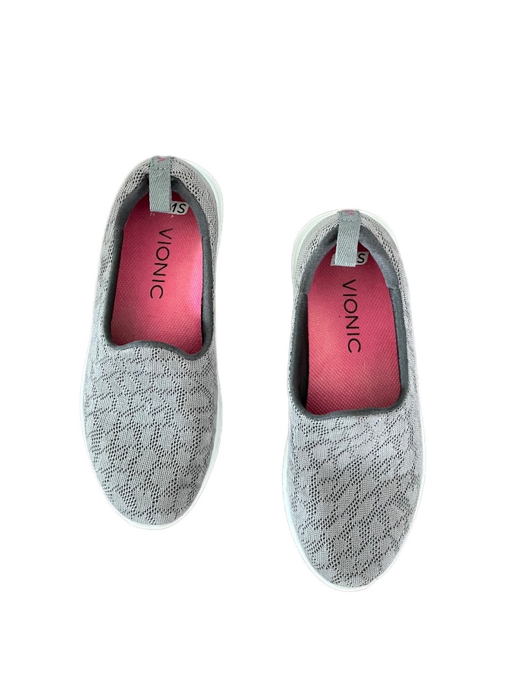 Vionic Agile Hydra Gray Knit Slip-on Sneakers Women's Size 6 Comfort Travel Walk